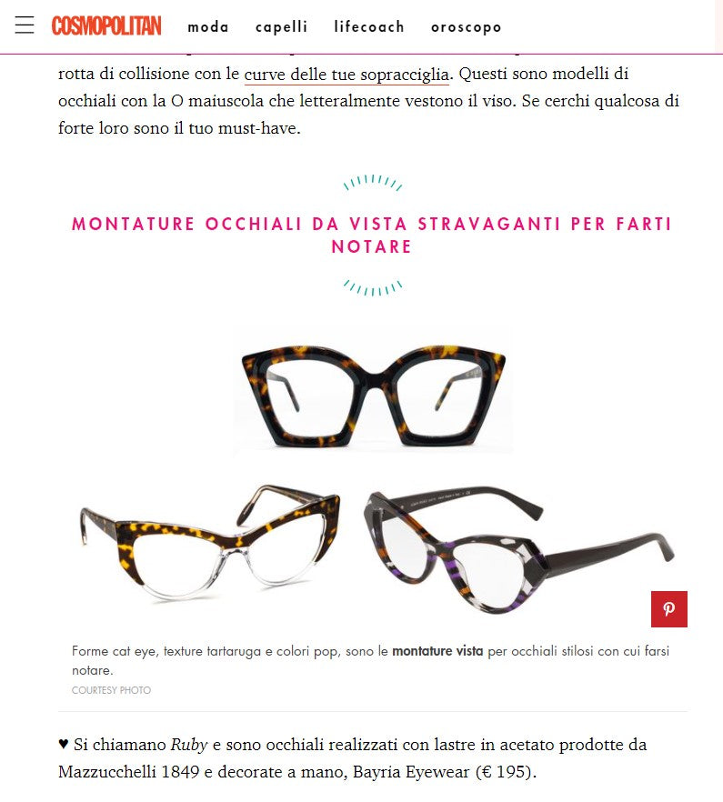 Gli occhiali da vista della moda 2020